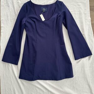 Anthropologie Maeve Navy Scoop Neck Minidress